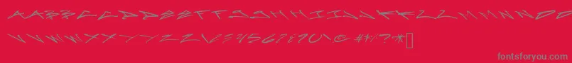 フォントArtoxicationStretch – 赤い背景に灰色の文字