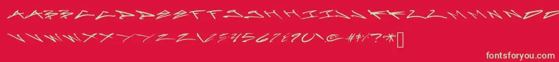 ArtoxicationStretch Font – Green Fonts on Red Background