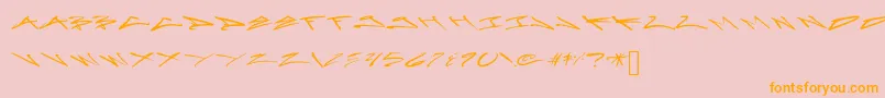 ArtoxicationStretch-Schriftart – Orangefarbene Schriften auf rosa Hintergrund