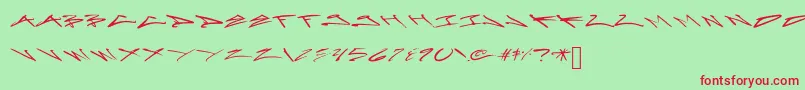 ArtoxicationStretch Font – Red Fonts on Green Background