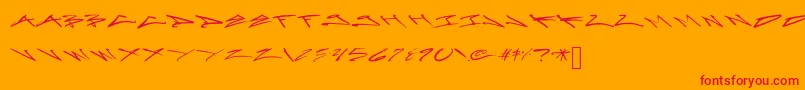 ArtoxicationStretch Font – Red Fonts on Orange Background