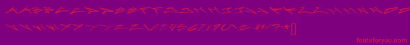 Czcionka ArtoxicationStretch – czerwone czcionki na fioletowym tle
