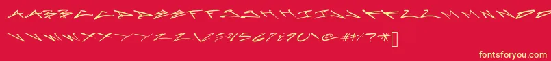 Шрифт ArtoxicationStretch – жёлтые шрифты на красном фоне