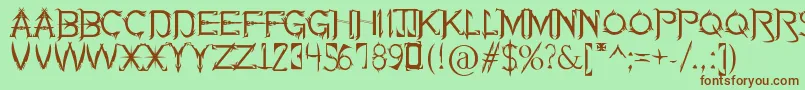 SoulOfHolitterAlternative Font – Brown Fonts on Green Background