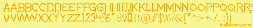 SoulOfHolitterAlternative Font – Orange Fonts on Yellow Background