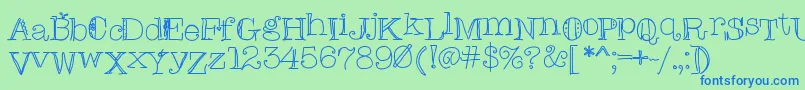 Christinasfont Font – Blue Fonts on Green Background