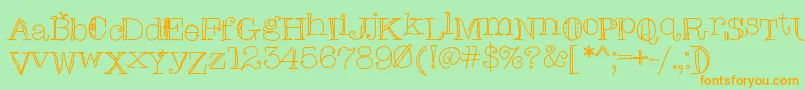 Christinasfont Font – Orange Fonts on Green Background