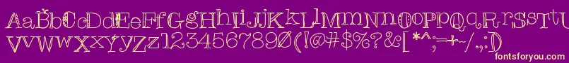 Christinasfont Font – Yellow Fonts on Purple Background