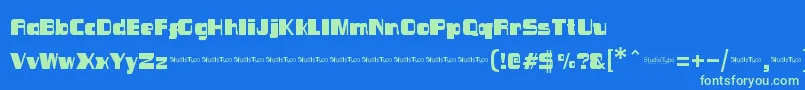 Sinema Font – Green Fonts on Blue Background