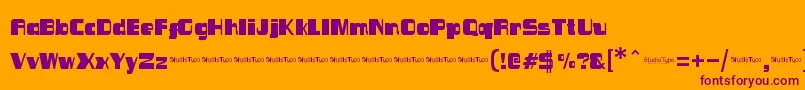 Sinema Font – Purple Fonts on Orange Background