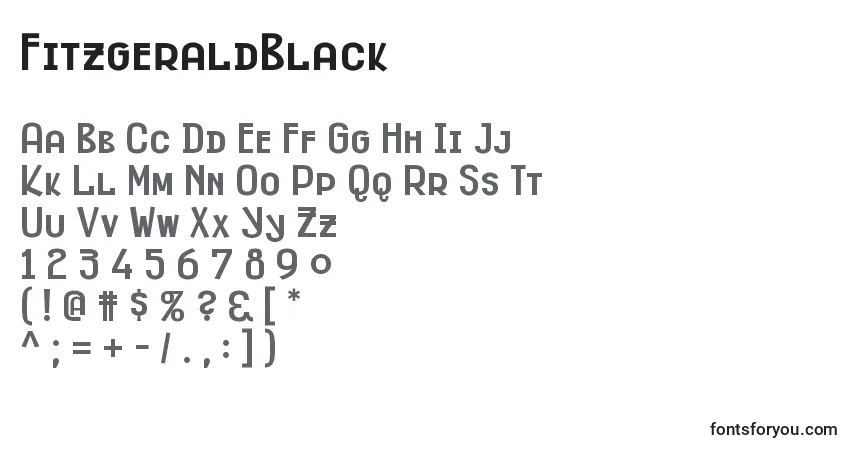 Schriftart FitzgeraldBlack – Alphabet, Zahlen, spezielle Symbole