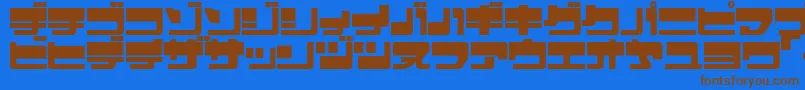 EjectjapUpperphat Font – Brown Fonts on Blue Background