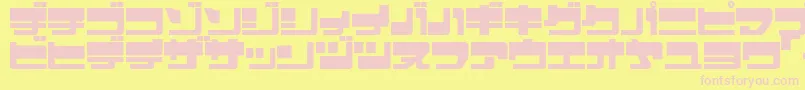 EjectjapUpperphat Font – Pink Fonts on Yellow Background