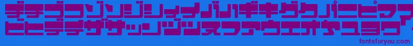 EjectjapUpperphat Font – Purple Fonts on Blue Background
