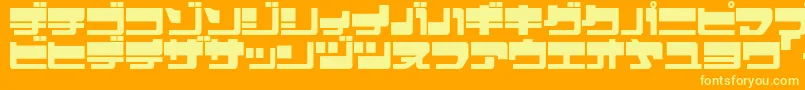 EjectjapUpperphat Font – Yellow Fonts on Orange Background