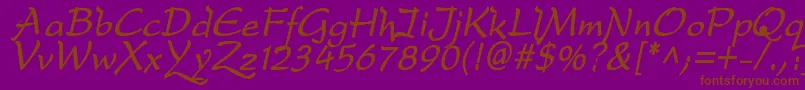 DreameroneBoldItalic Font – Brown Fonts on Purple Background