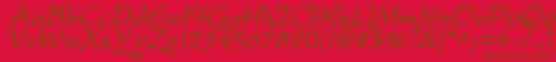 DreameroneBoldItalic Font – Brown Fonts on Red Background