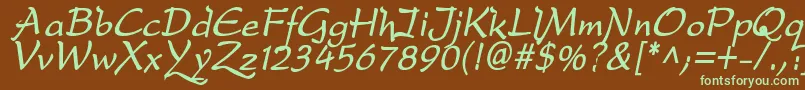 DreameroneBoldItalic Font – Green Fonts on Brown Background