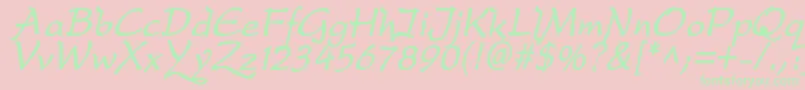 DreameroneBoldItalic Font – Green Fonts on Pink Background