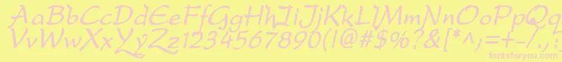 DreameroneBoldItalic Font – Pink Fonts on Yellow Background