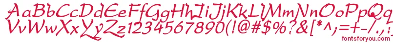 DreameroneBoldItalic Font – Red Fonts on White Background