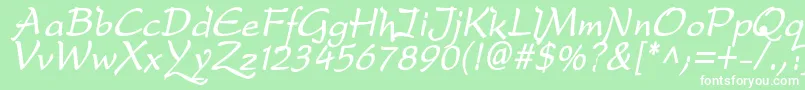 DreameroneBoldItalic Font – White Fonts on Green Background