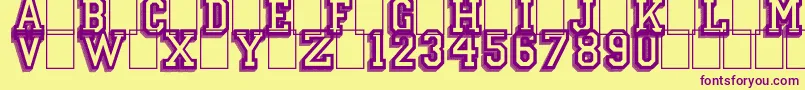 CampusRelief Font – Purple Fonts on Yellow Background