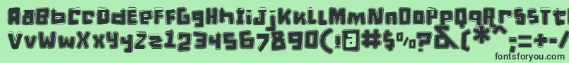 DPuntillasETiptoesSquid-Schriftart – Schwarze Schriften auf grünem Hintergrund