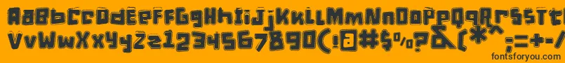 フォントDPuntillasETiptoesSquid – 黒い文字のオレンジの背景