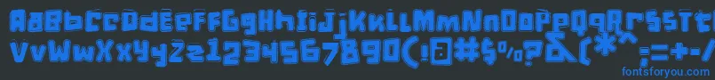 フォントDPuntillasETiptoesSquid – 黒い背景に青い文字