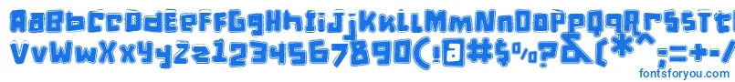 フォントDPuntillasETiptoesSquid – 白い背景に青い文字