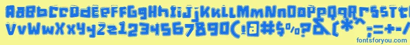 DPuntillasETiptoesSquid Font – Blue Fonts on Yellow Background