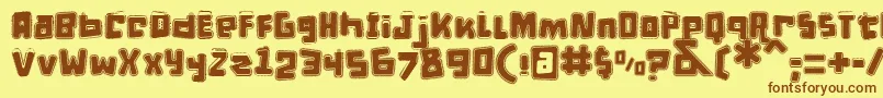 DPuntillasETiptoesSquid Font – Brown Fonts on Yellow Background