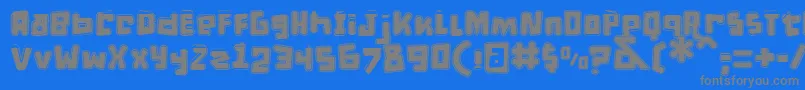 フォントDPuntillasETiptoesSquid – 青い背景に灰色の文字