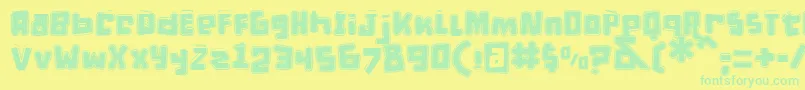 DPuntillasETiptoesSquid-fontti – vihreät fontit keltaisella taustalla