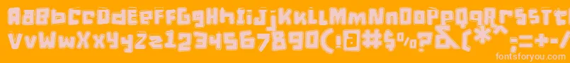 DPuntillasETiptoesSquid-Schriftart – Rosa Schriften auf orangefarbenem Hintergrund