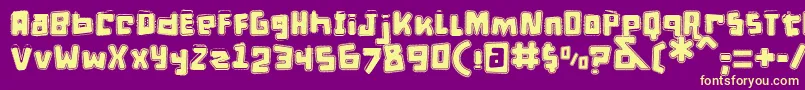 Шрифт DPuntillasETiptoesSquid – жёлтые шрифты на фиолетовом фоне