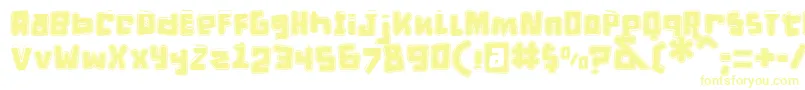 DPuntillasETiptoesSquid-fontti – keltaiset fontit valkoisella taustalla
