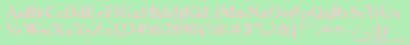 AcademytttBold Font – Pink Fonts on Green Background