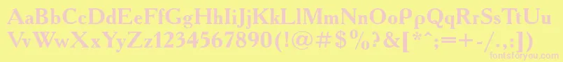 AcademytttBold Font – Pink Fonts on Yellow Background