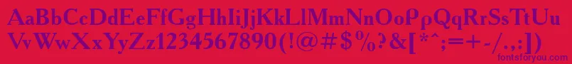 AcademytttBold Font – Purple Fonts on Red Background