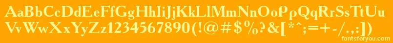 AcademytttBold Font – Yellow Fonts on Orange Background