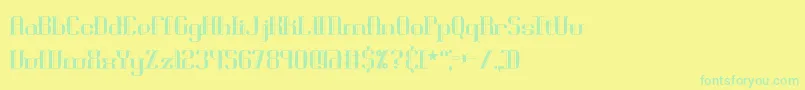 BlackoninautBrk Font – Green Fonts on Yellow Background