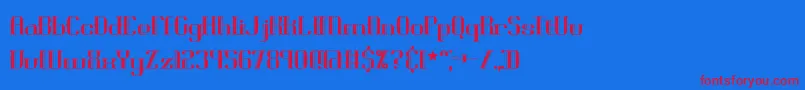 BlackoninautBrk Font – Red Fonts on Blue Background