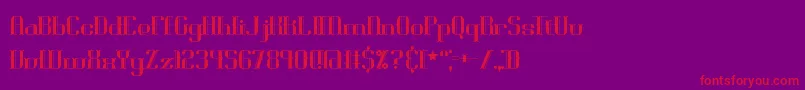 BlackoninautBrk-Schriftart – Rote Schriften auf violettem Hintergrund