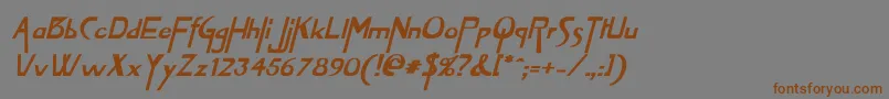 VireofontBoldItalic Font – Brown Fonts on Gray Background
