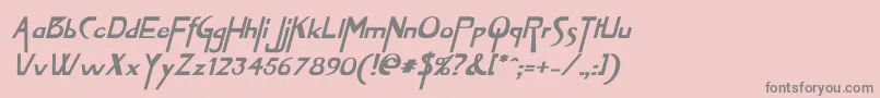 VireofontBoldItalic Font – Gray Fonts on Pink Background