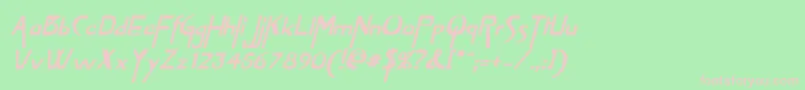 VireofontBoldItalic Font – Pink Fonts on Green Background