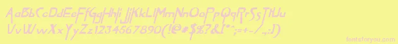 VireofontBoldItalic Font – Pink Fonts on Yellow Background