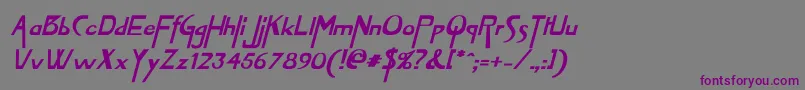 VireofontBoldItalic Font – Purple Fonts on Gray Background